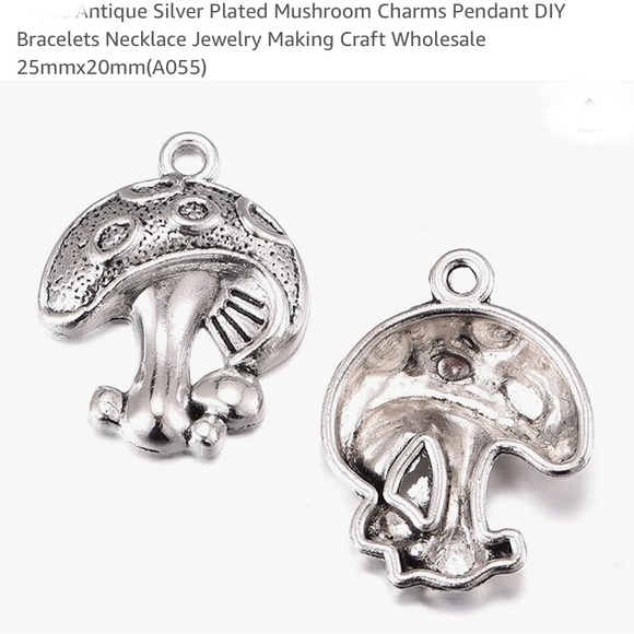 Hand Crafted 💚 Mushroom Charm and Green Bead Dangling Fishhook Earrings - Picture 10 of 11